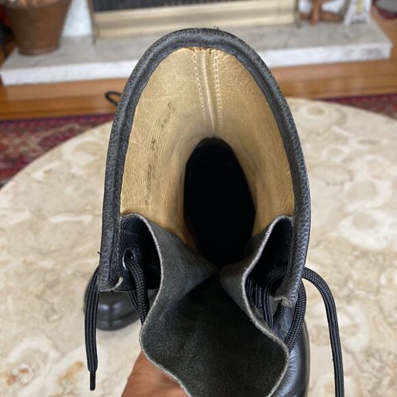 GREB Black Leather 9-Eyelet Combat Steel Toe Army Boots - Picture 12 of 14